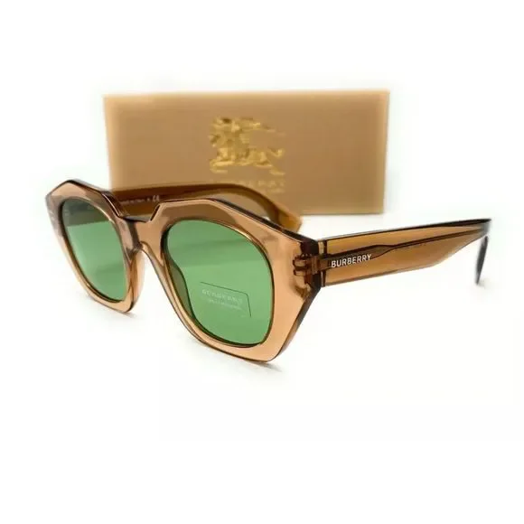 Burberry Women\'s Transparent Brown Sunglasses! Burberry BE4308 Clare M (56 - 16) with Brown lenses and Pink  main image 4